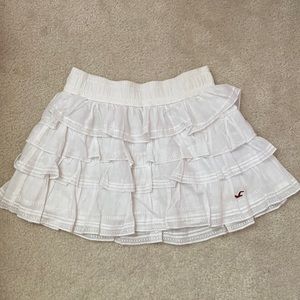 Hollister White Ruffle Skirt